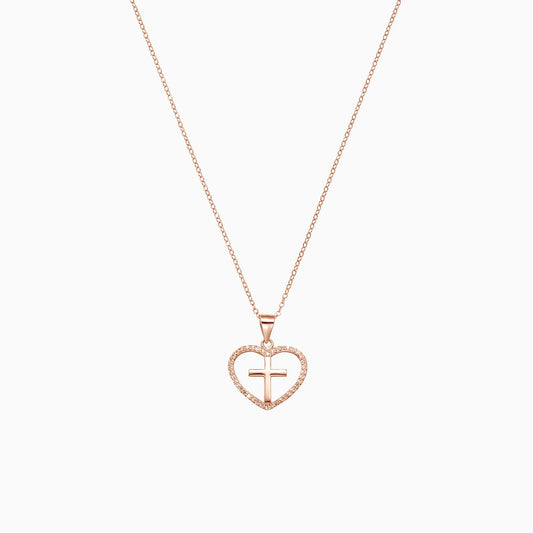 Cross Heart Pendant Necklace
