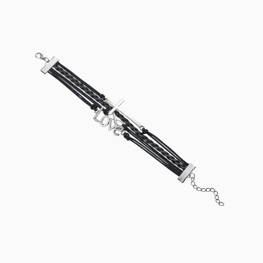 Love and Infinity Cross Charm Bracelet