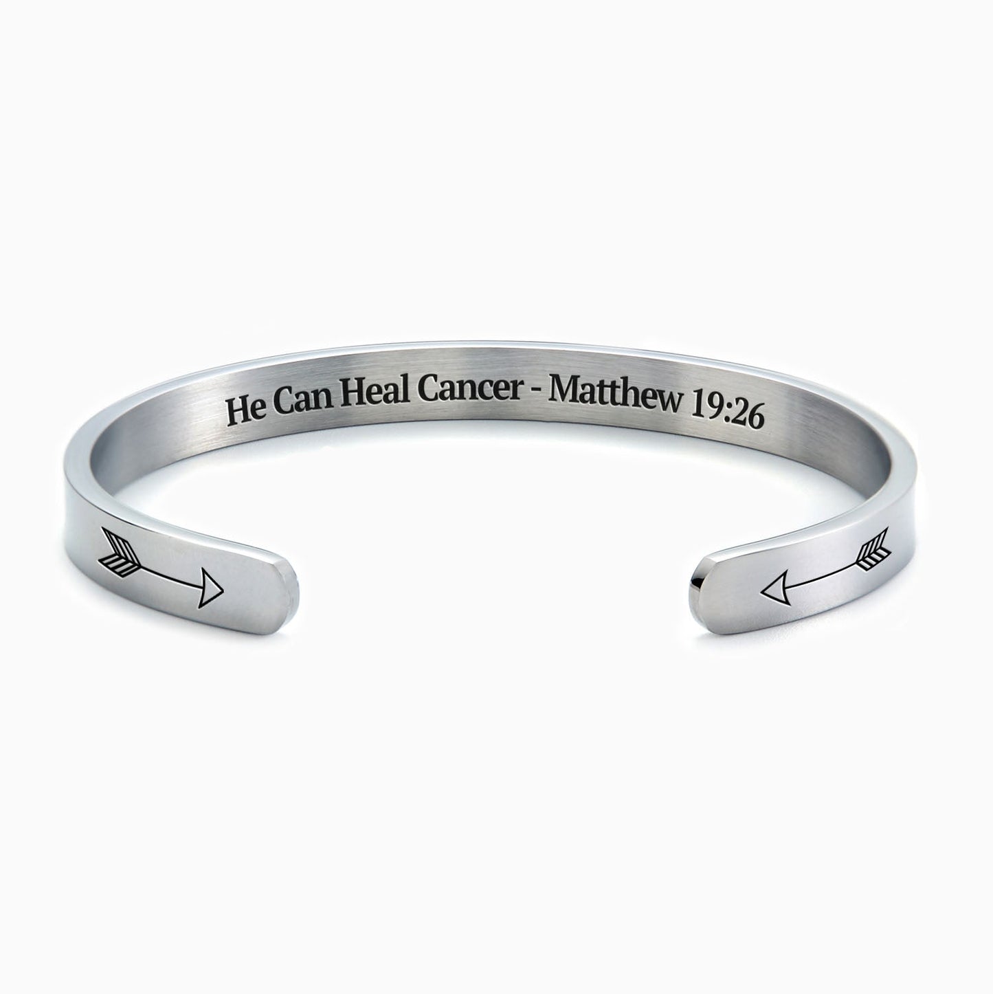 He Can Heal Cancer - Matthew 19:26 Cuff Bracelet