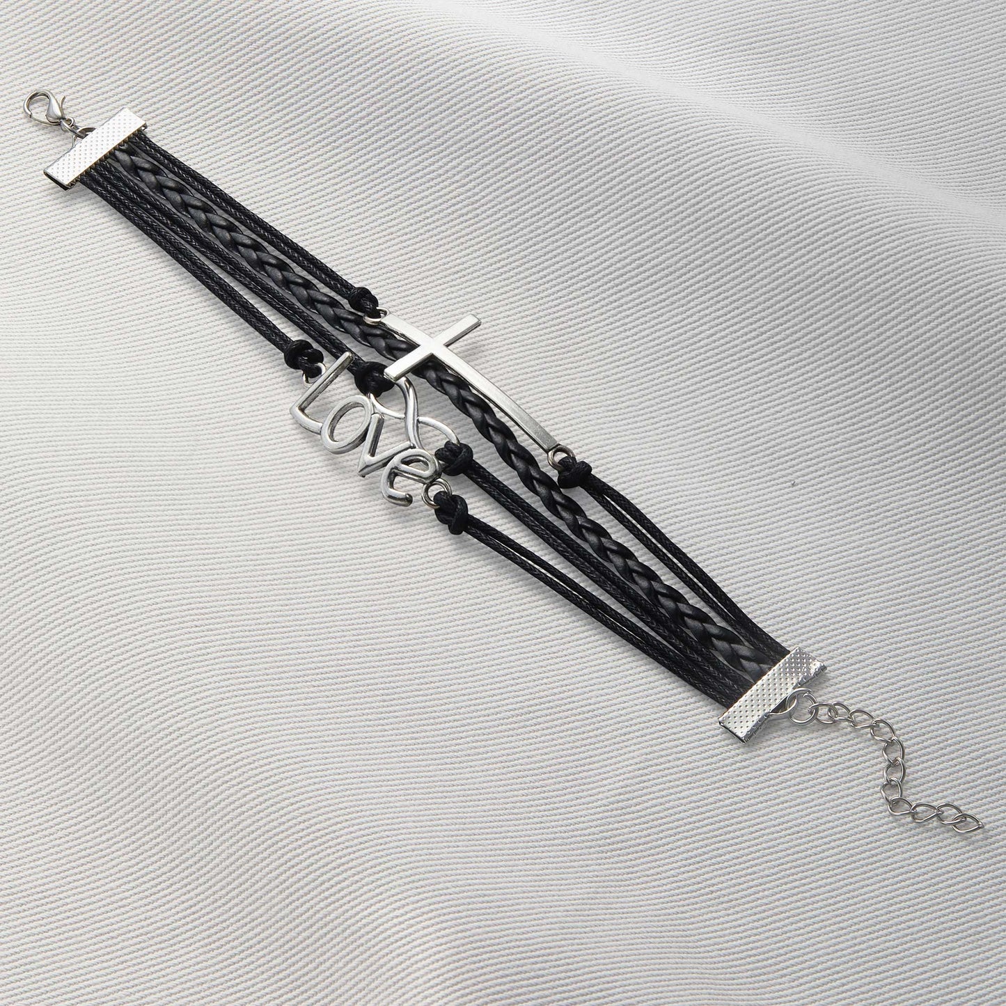 Love and Infinity Cross Charm Bracelet