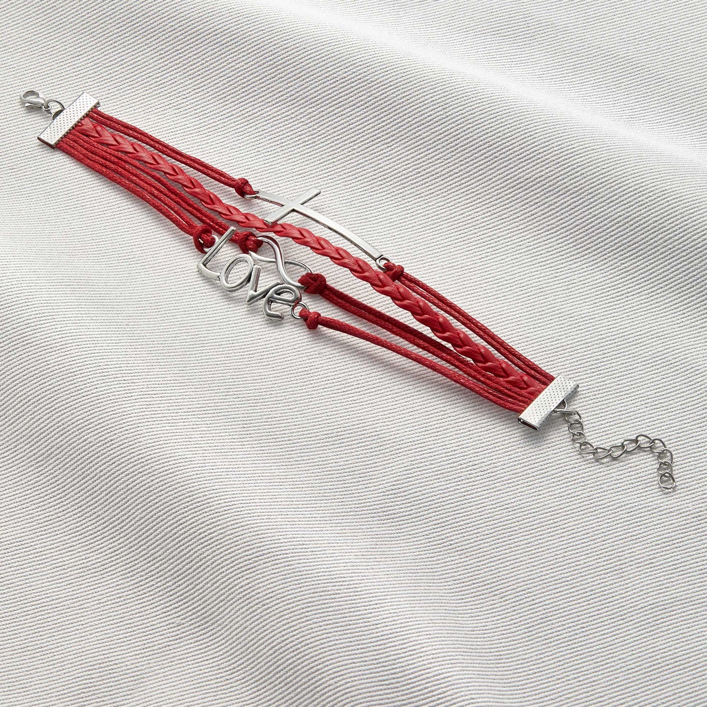 Love and Infinity Cross Charm Bracelet