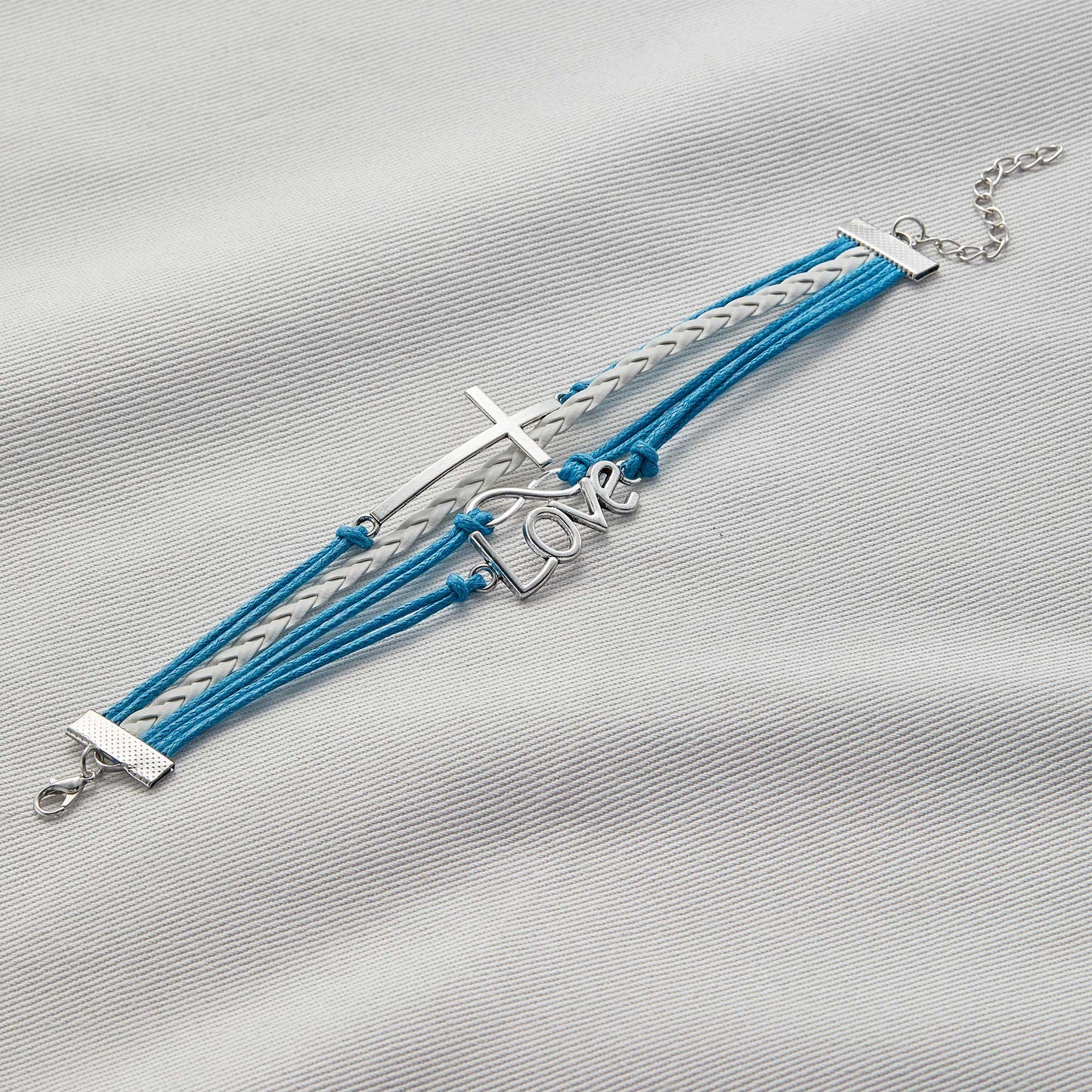 Love and Infinity Cross Charm Bracelet