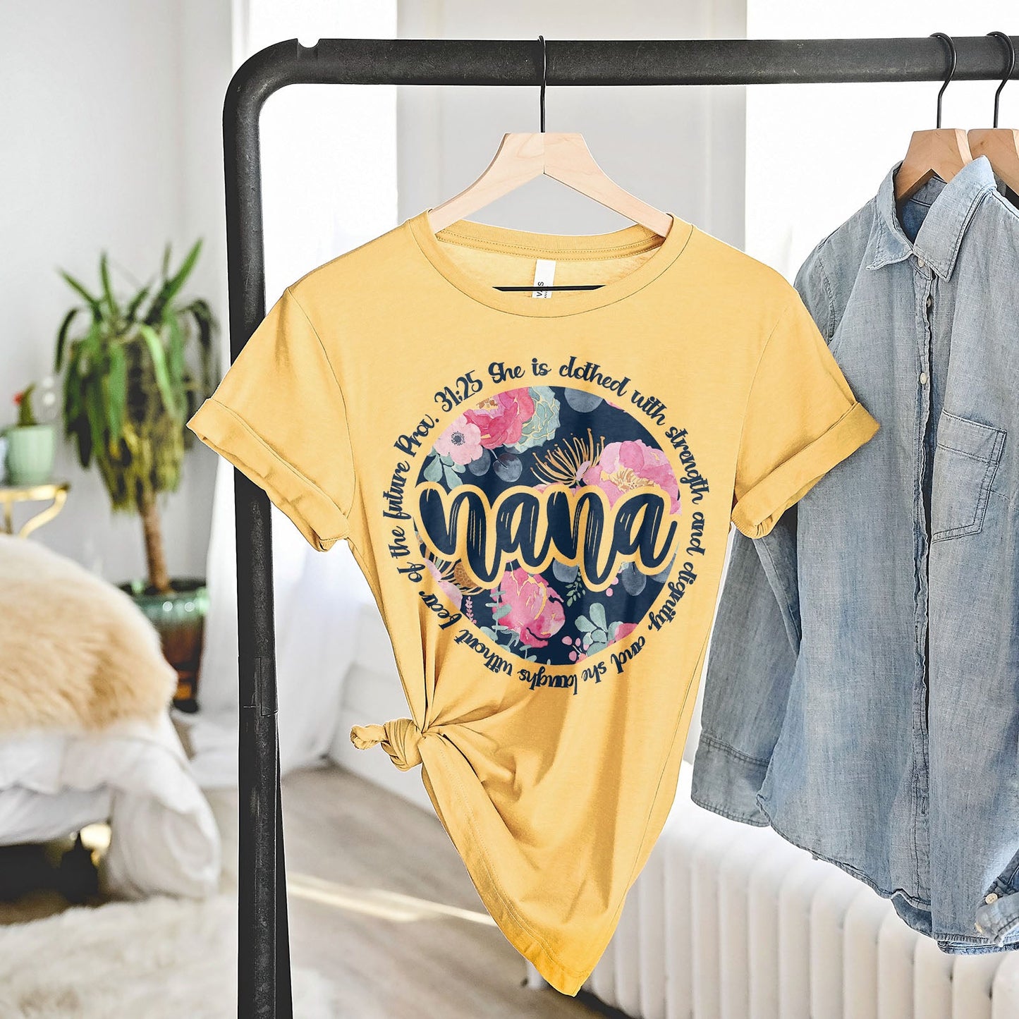 She Is Clothed With Strength - Proverbs 31:25 Nana Tee