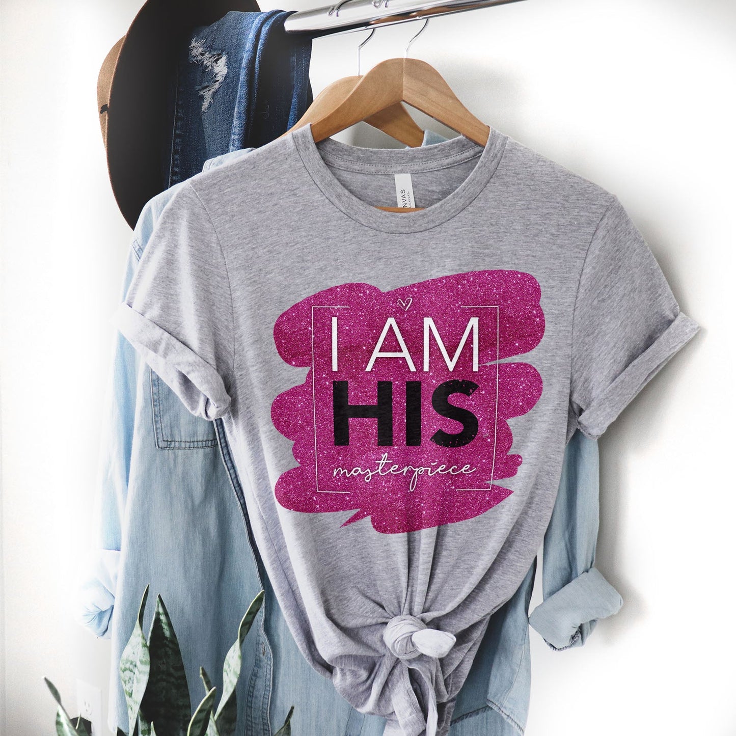 I Am His Masterpiece Pink Dazzler Tee