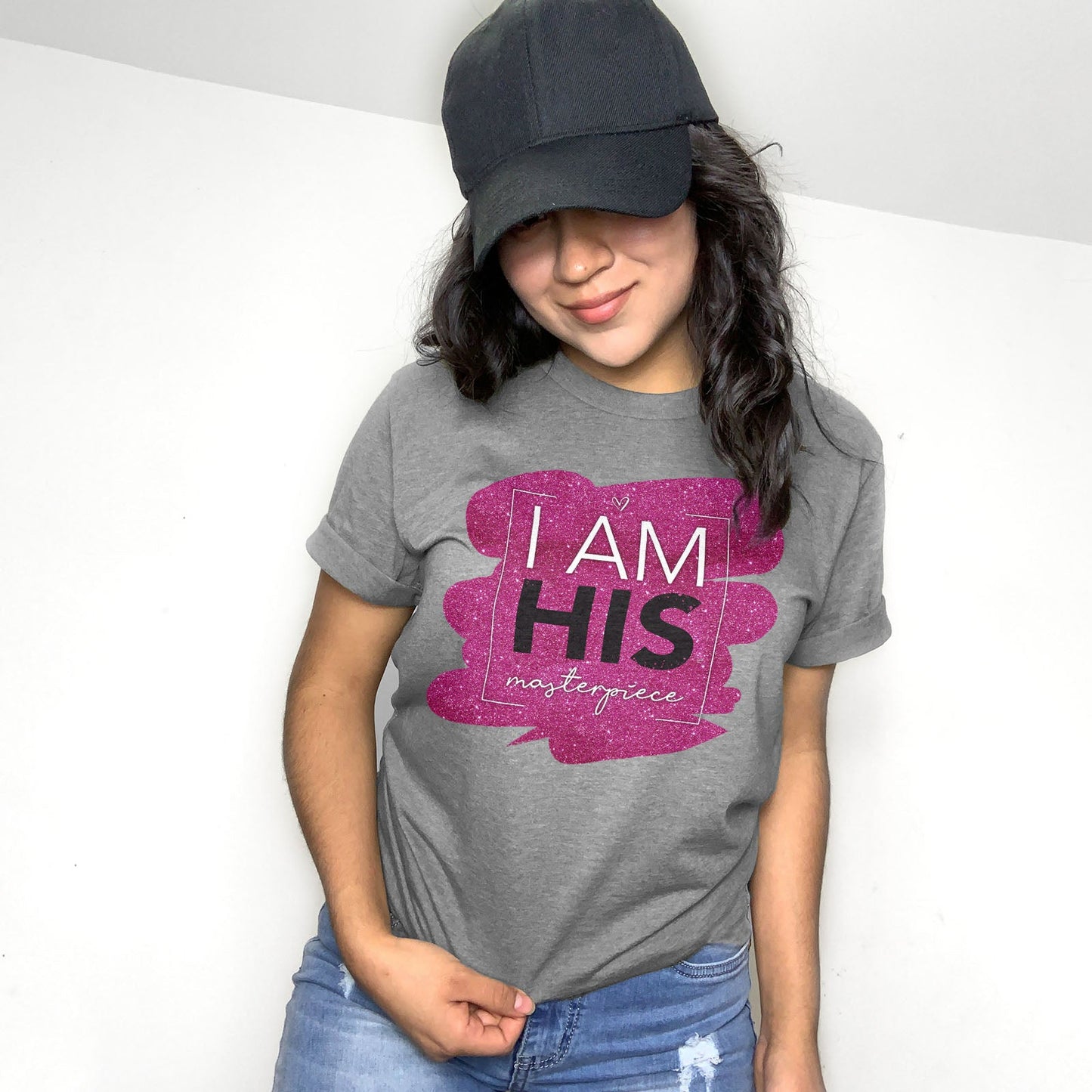 I Am His Masterpiece Pink Dazzler Tee