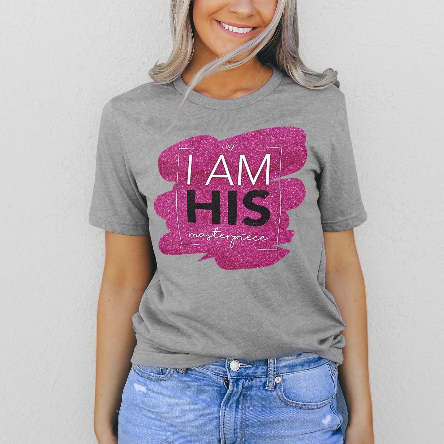 I Am His Masterpiece Pink Dazzler Tee
