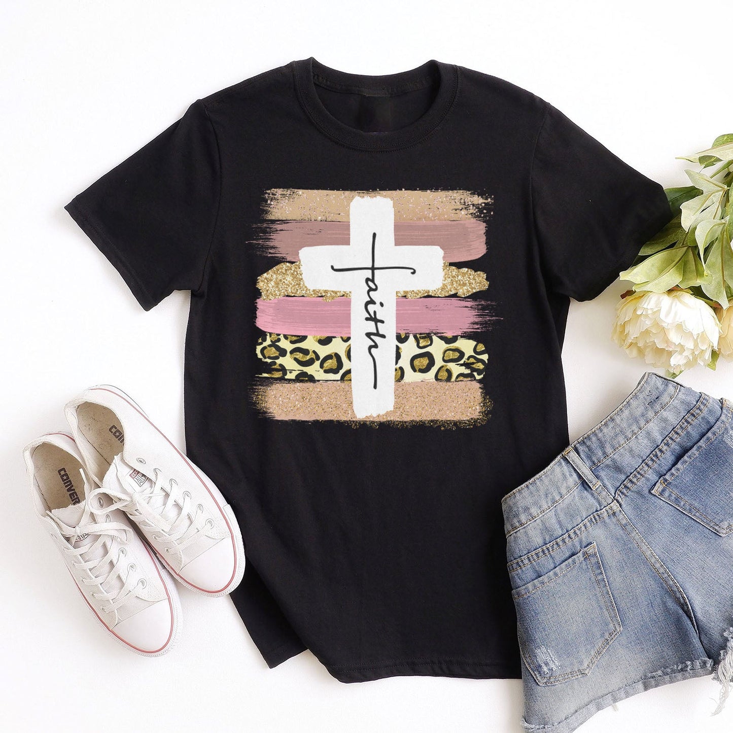 Faith Cross Paint Swipe Tee