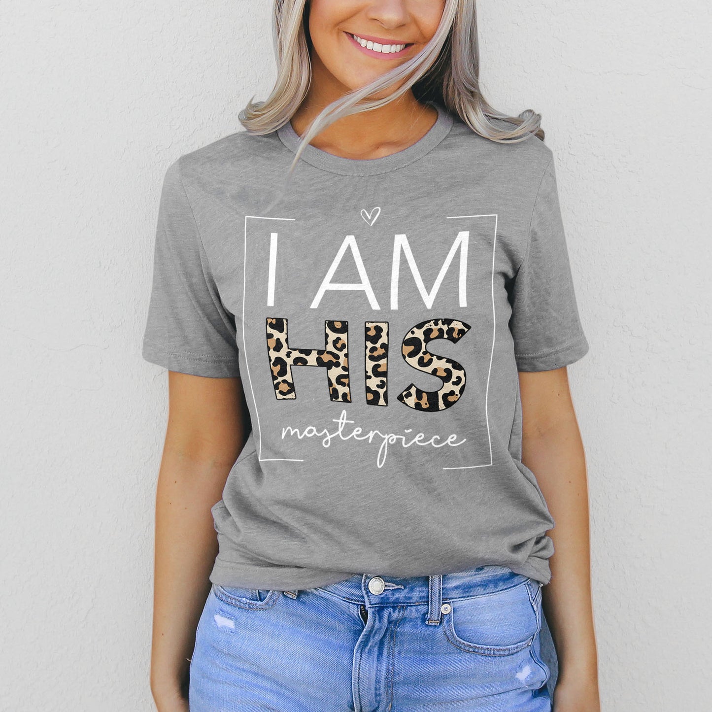 I Am His Masterpiece Leopard Tee