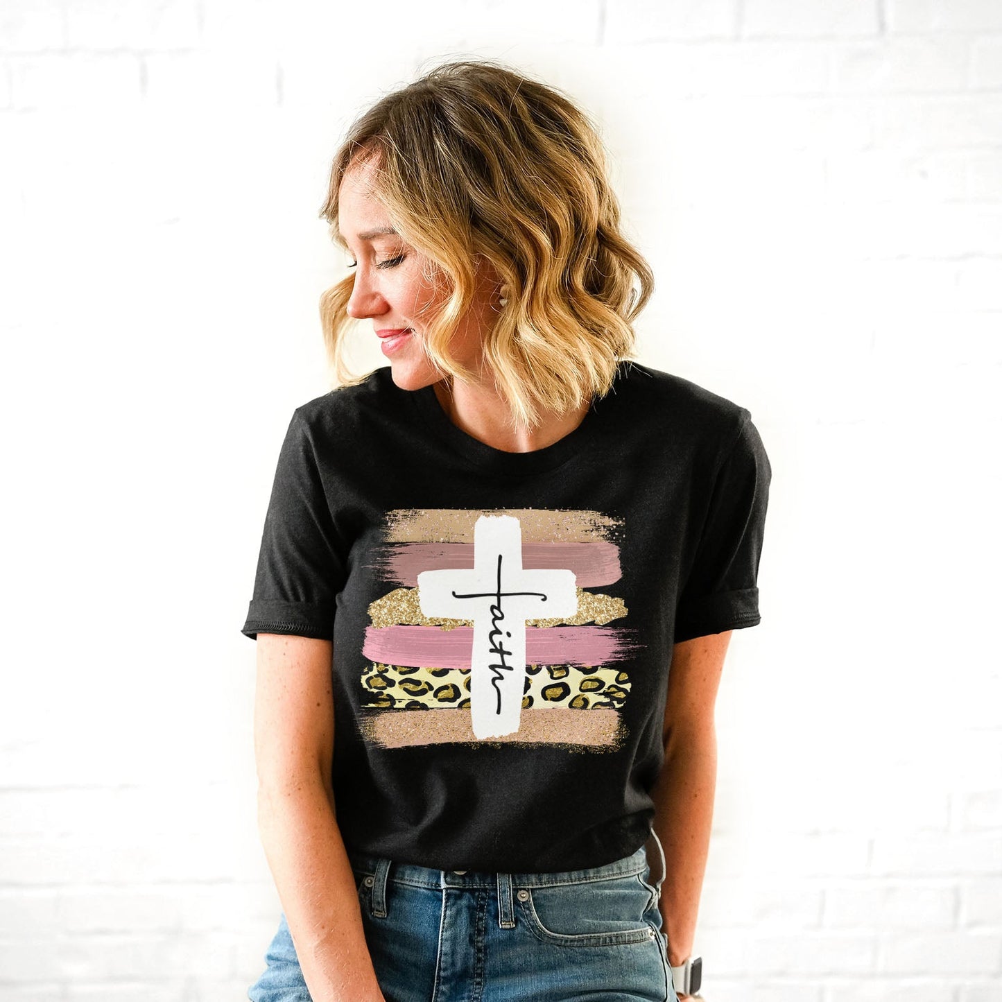 Faith Cross Paint Swipe Tee
