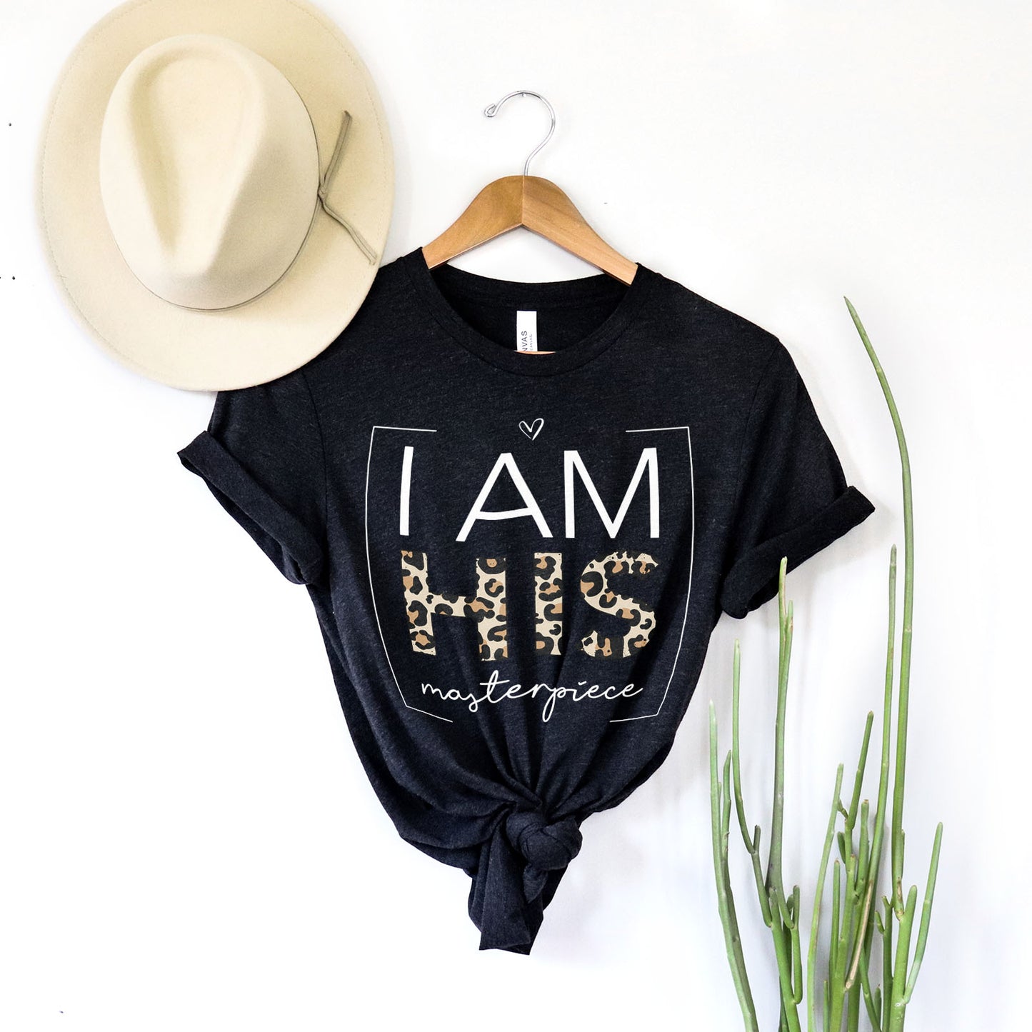 I Am His Masterpiece Leopard Tee