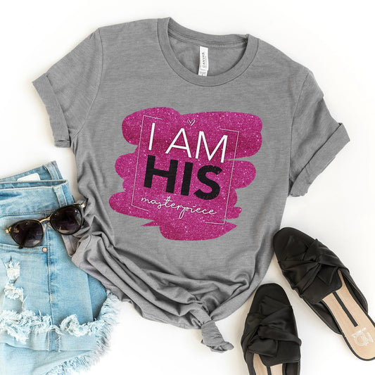 I Am His Masterpiece Pink Dazzler Tee