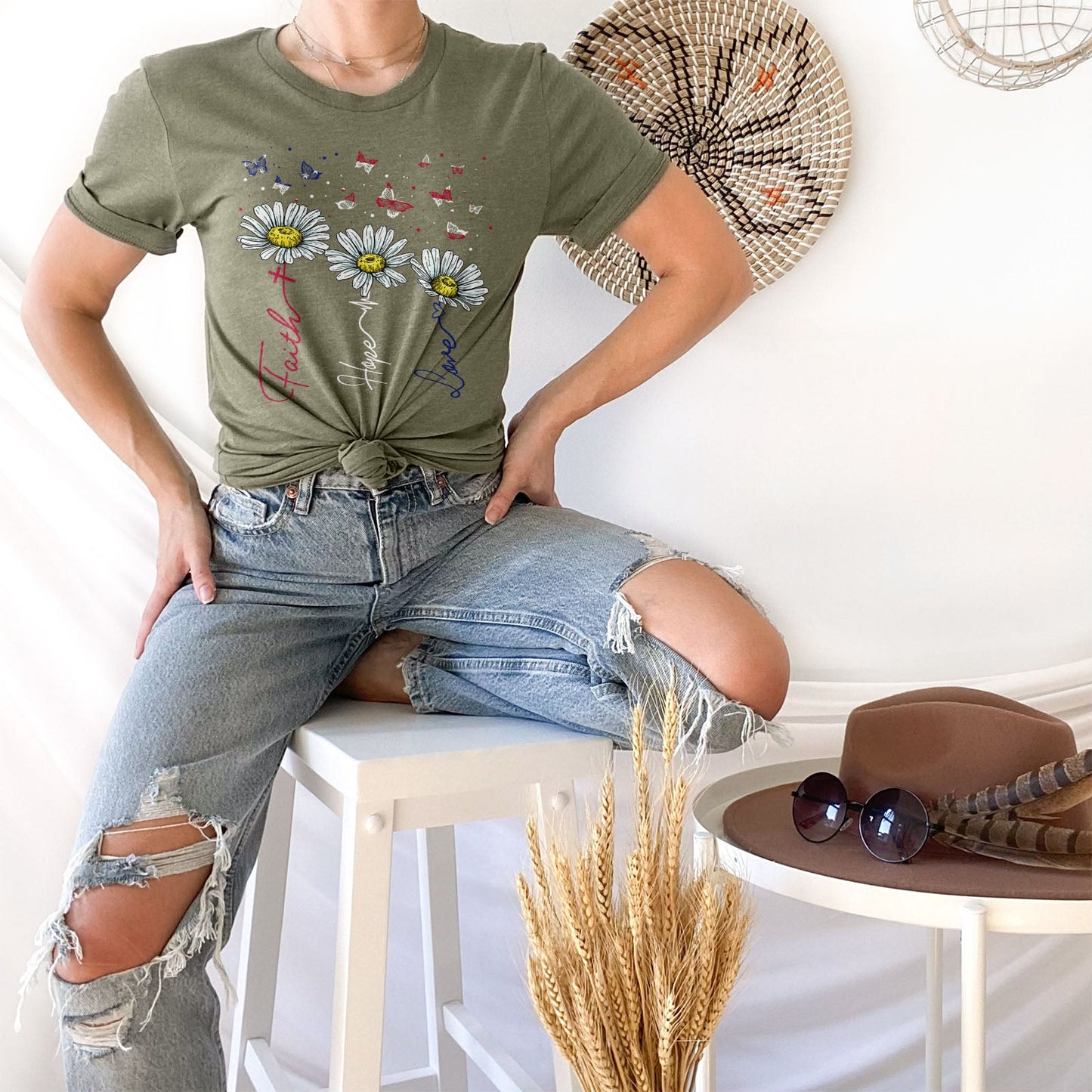 Faith Hope Love USA Tee