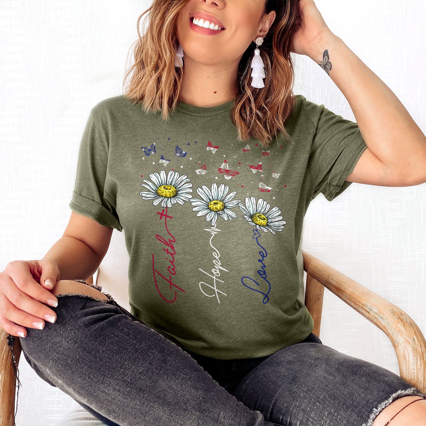 Faith Hope Love USA Tee