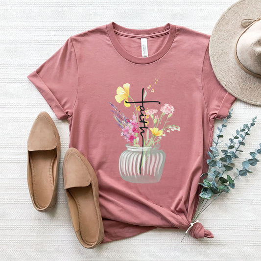 Faith Cross Vase Tee