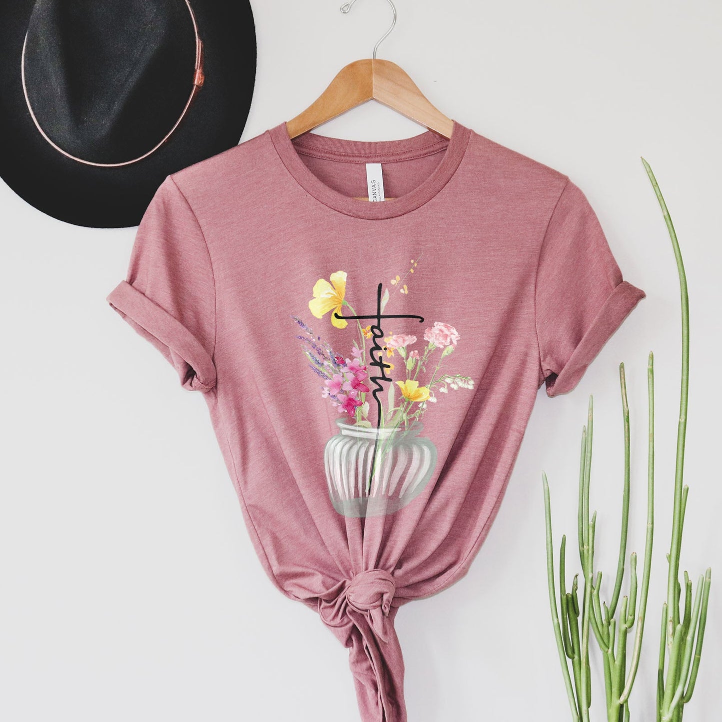 Faith Cross Vase Tee