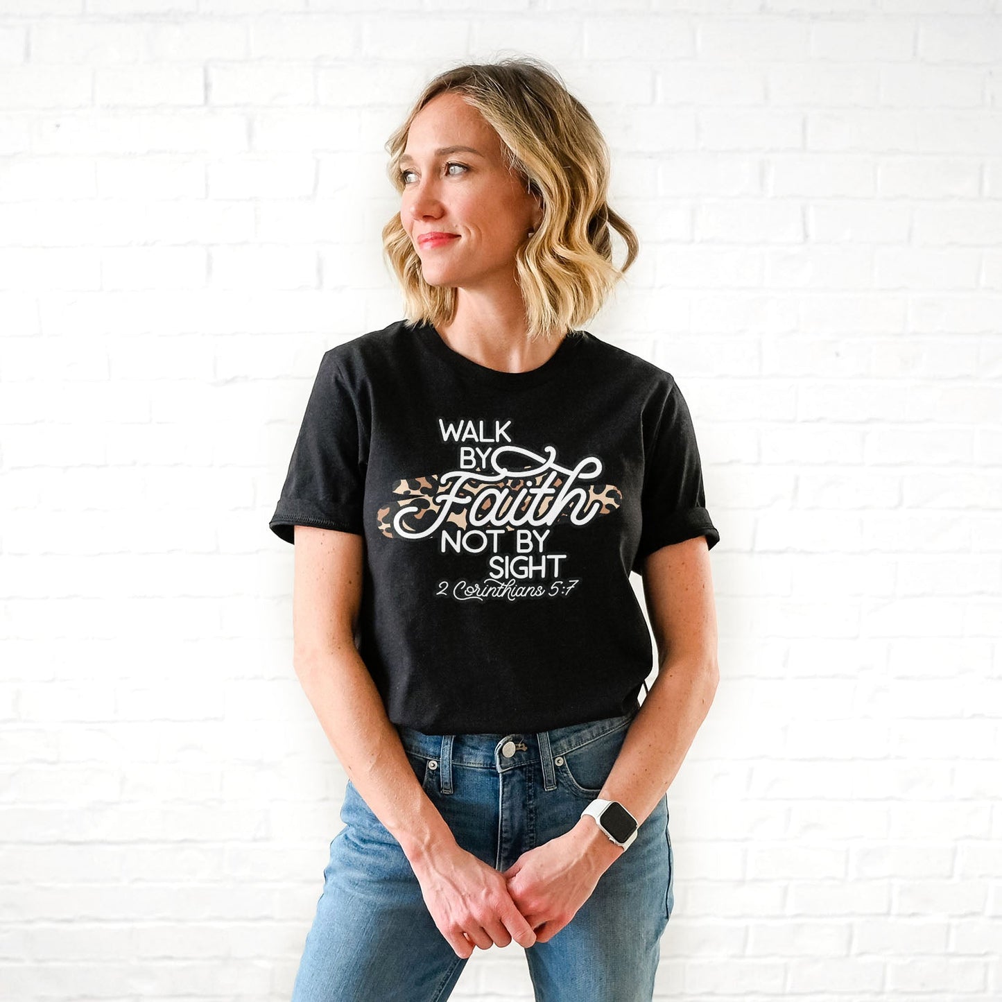 Walk By Faith Leopard Tee