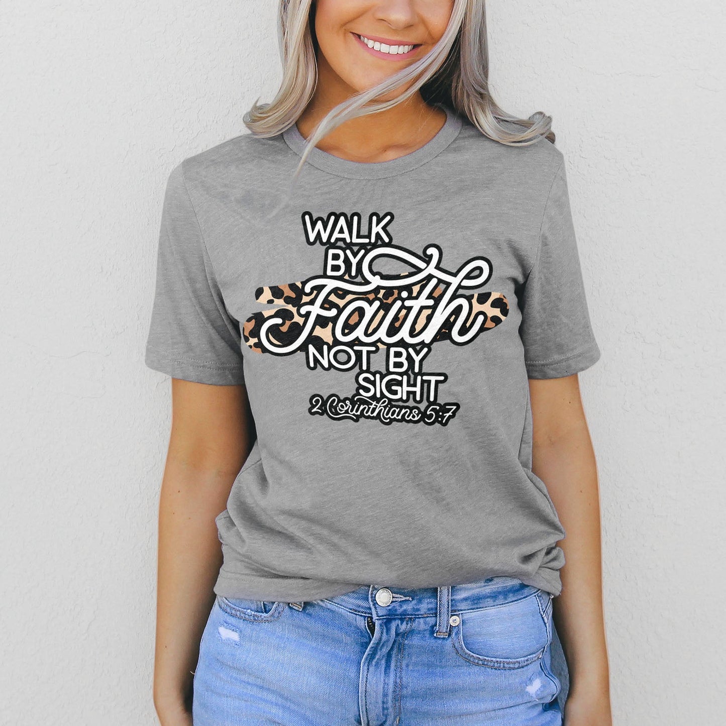 Walk By Faith Leopard Tee