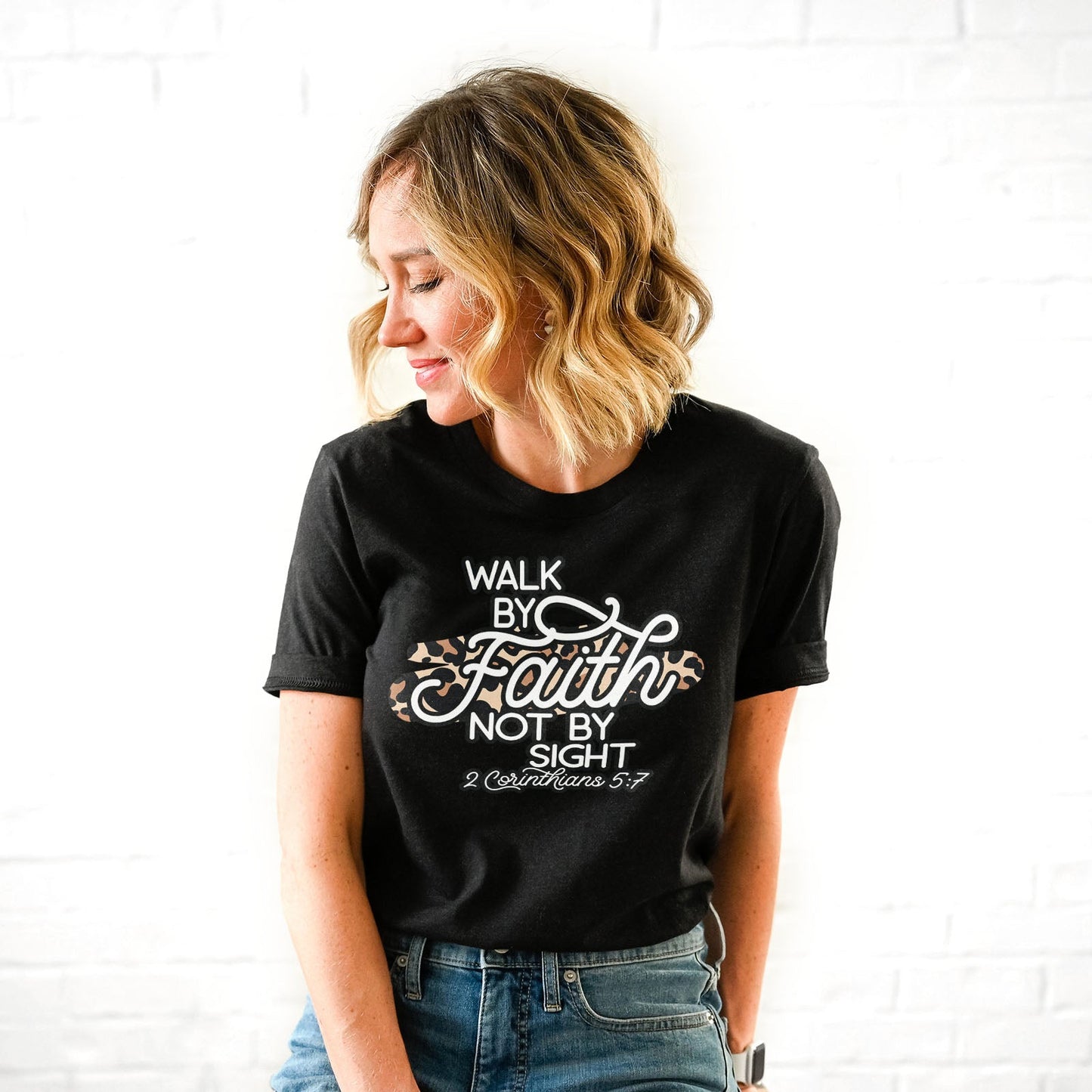 Walk By Faith Leopard Tee