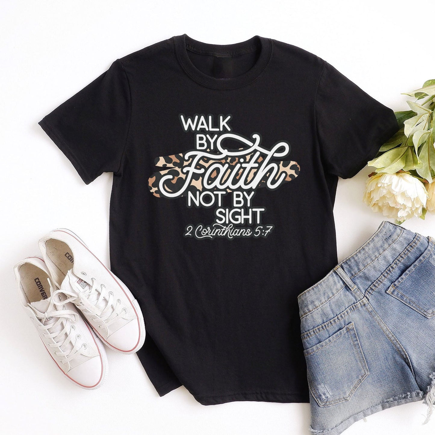 Walk By Faith Leopard Tee