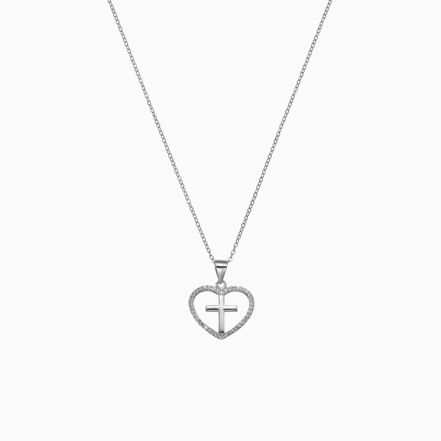 Cross Heart Pendant Necklace