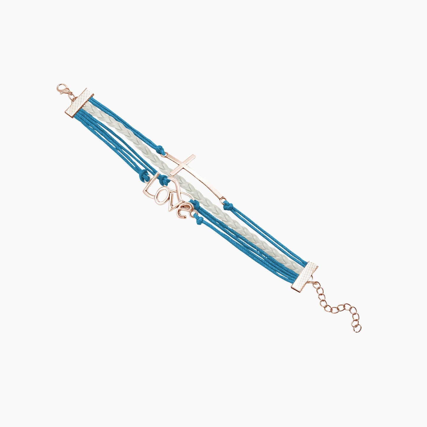 Love and Infinity Cross Charm Bracelet