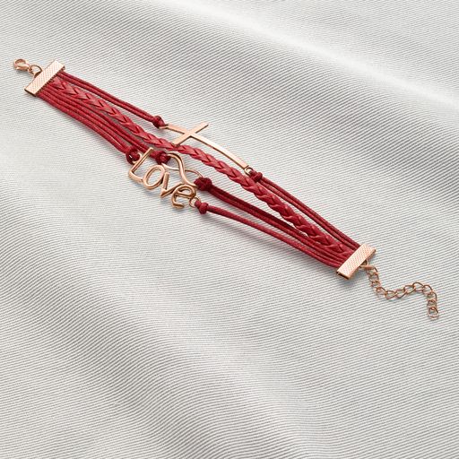 Love and Infinity Cross Charm Bracelet