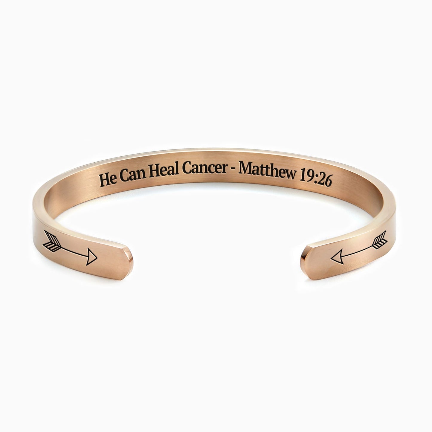He Can Heal Cancer - Matthew 19:26 Cuff Bracelet