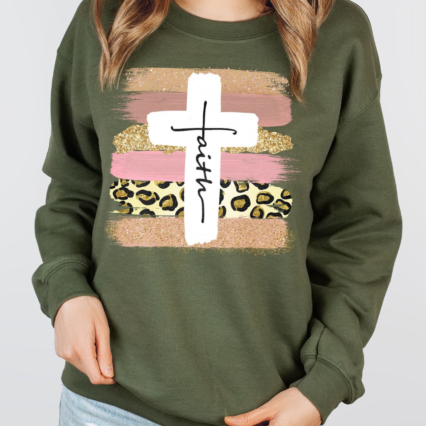 Faith Cross Paint Swipe Long Sleeve