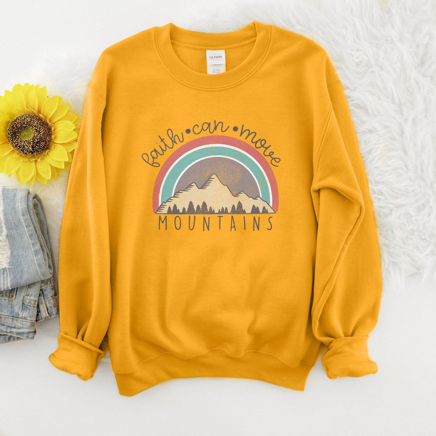 Faith Can Move Mountains Badge Sweatshirt