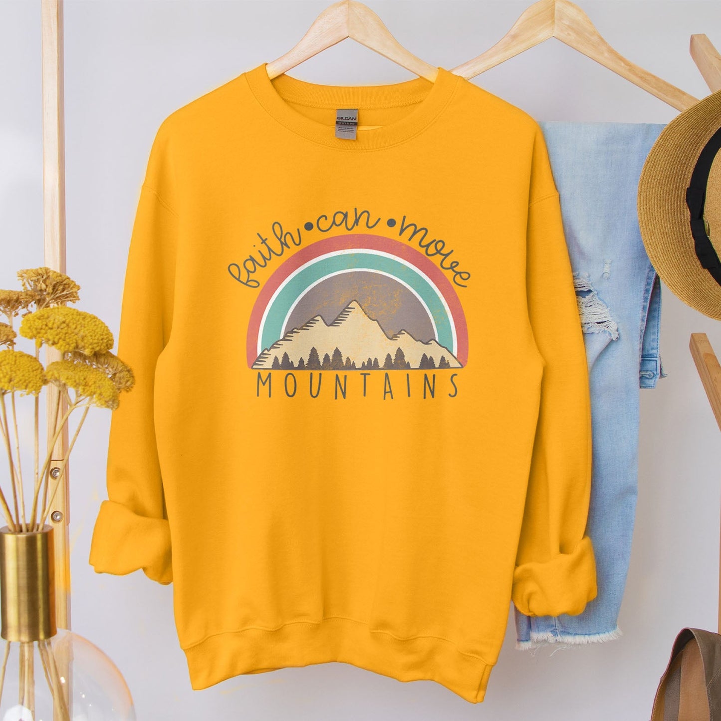 Faith Can Move Mountains Badge Sweatshirt