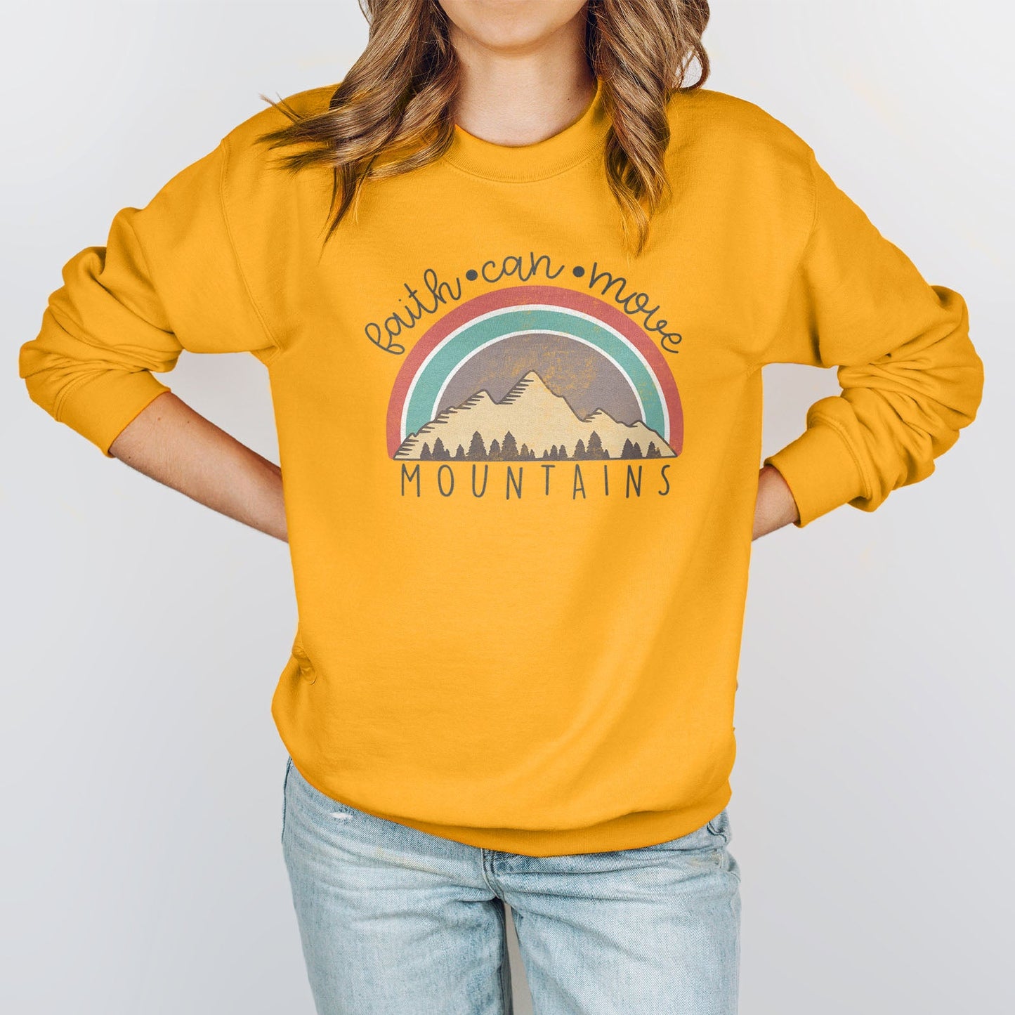 Faith Can Move Mountains Badge Sweatshirt