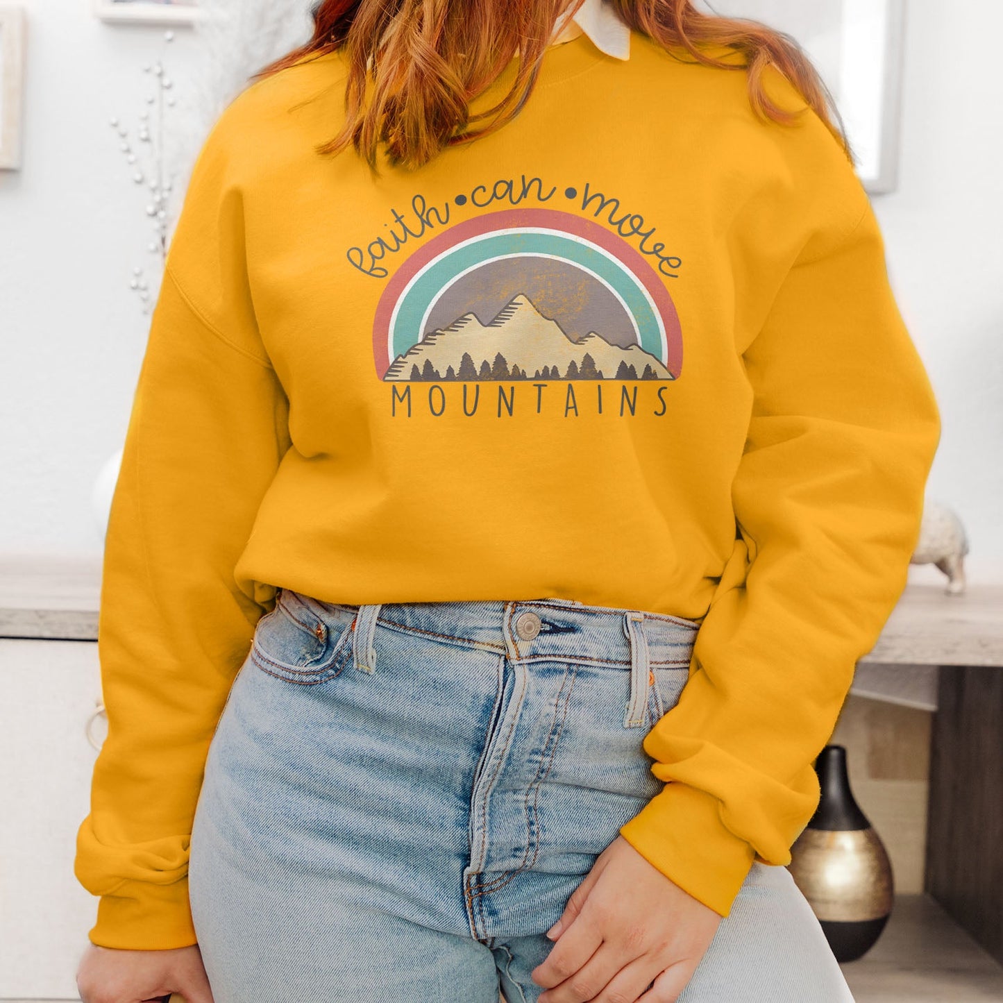 Faith Can Move Mountains Badge Sweatshirt