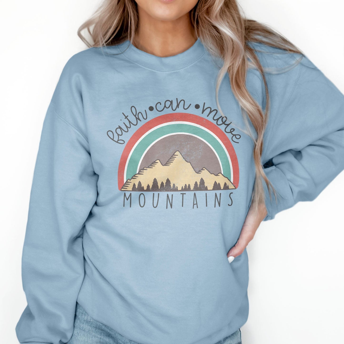 Faith Can Move Mountains Badge Sweatshirt