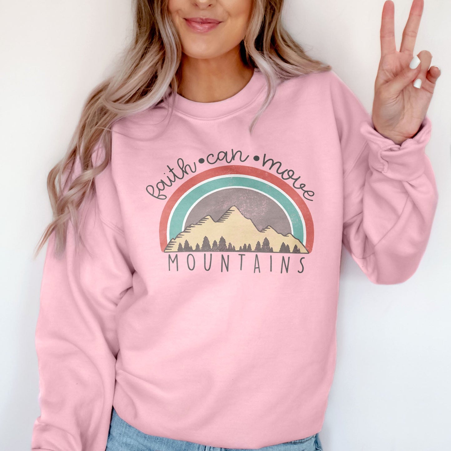 Faith Can Move Mountains Badge Sweatshirt