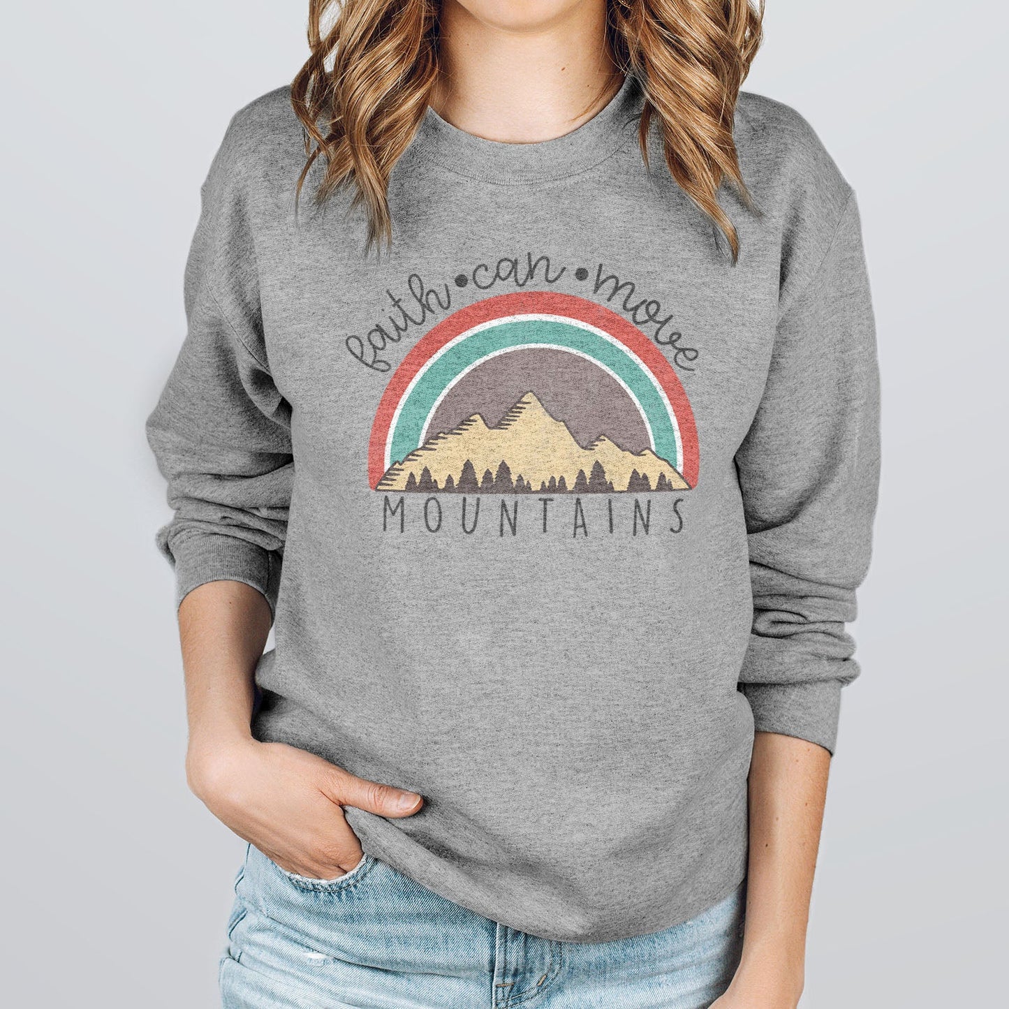 Faith Can Move Mountains Badge Sweatshirt