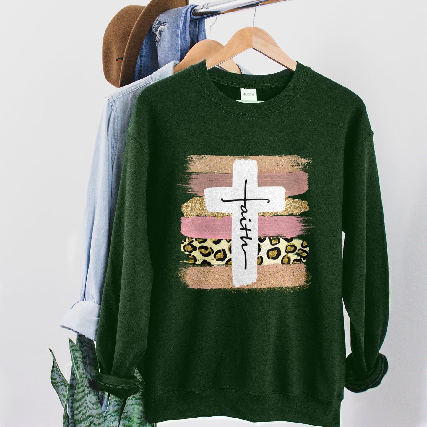 Faith Cross Paint Swipe Sweatshirt