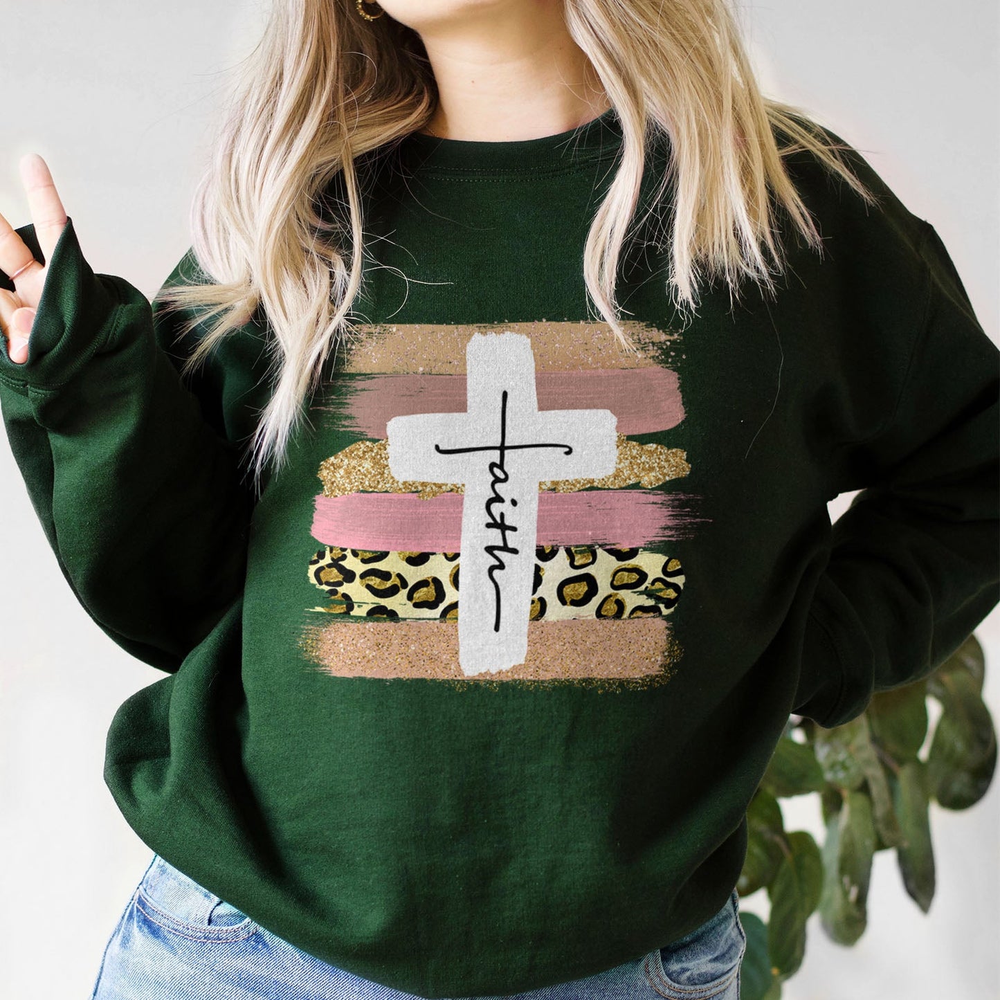 Faith Cross Paint Swipe Sweatshirt