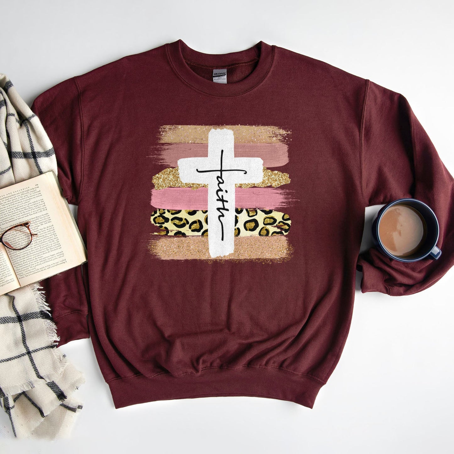 Faith Cross Paint Swipe Sweatshirt