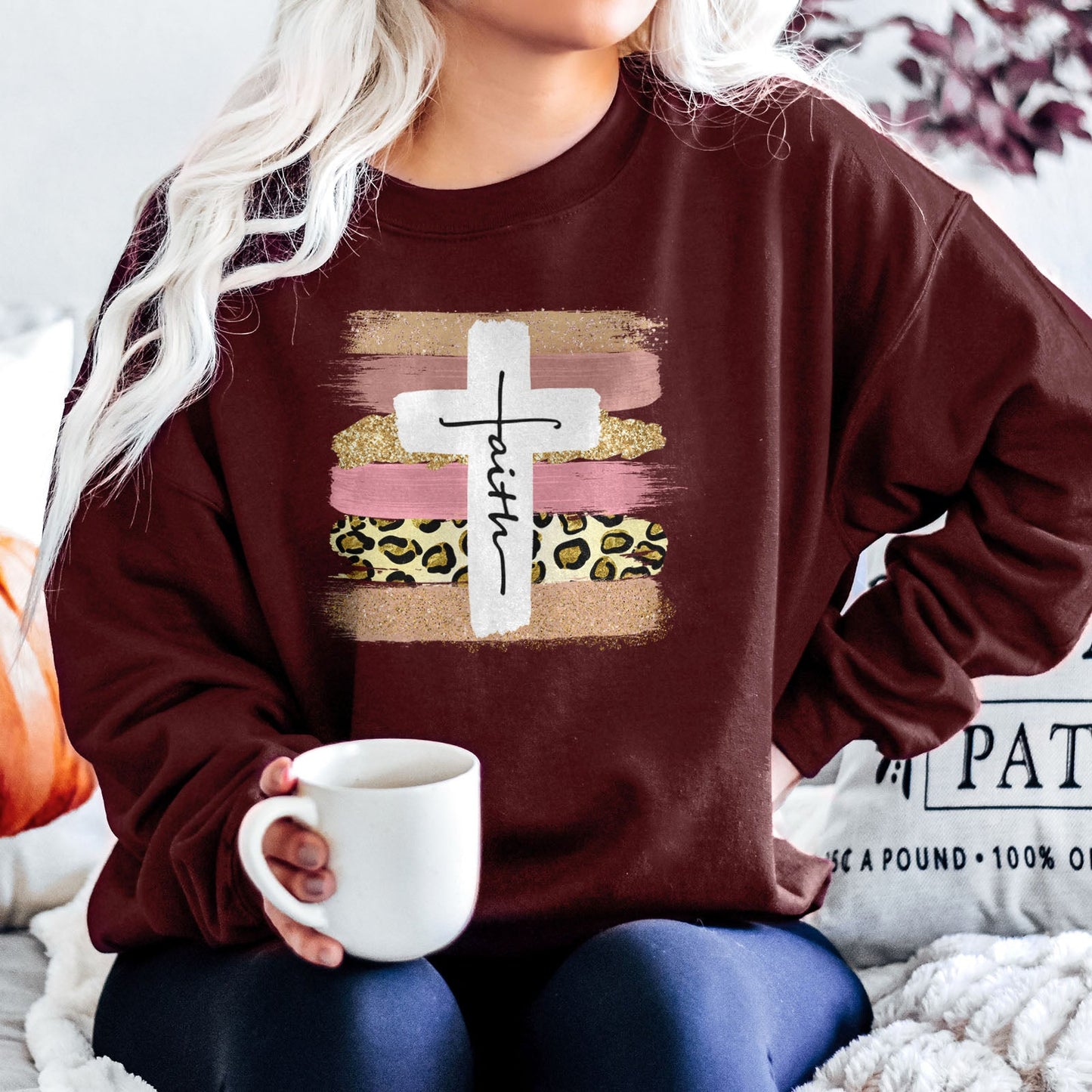 Faith Cross Paint Swipe Sweatshirt