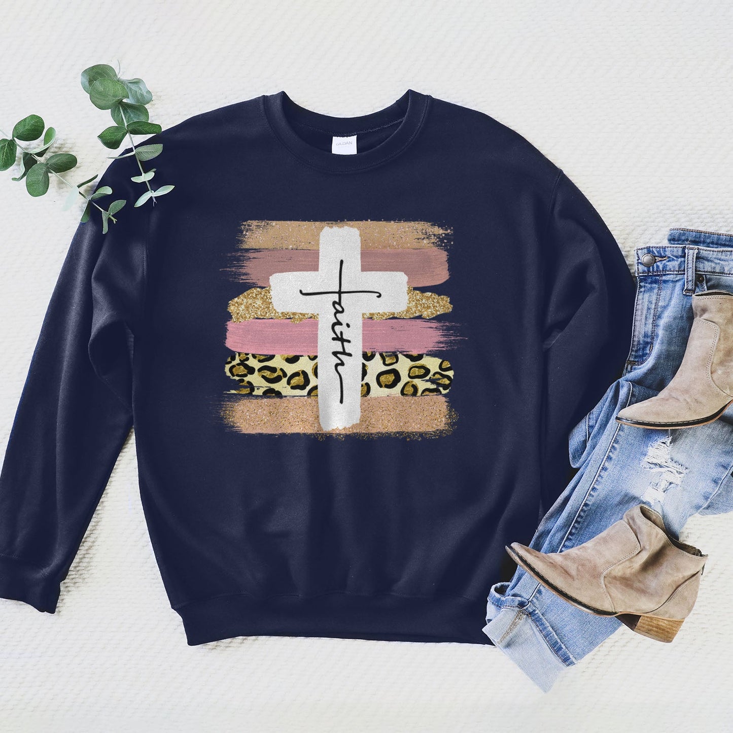 Faith Cross Paint Swipe Sweatshirt