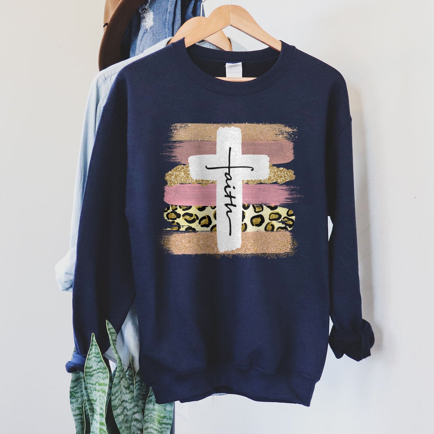 Faith Cross Paint Swipe Sweatshirt