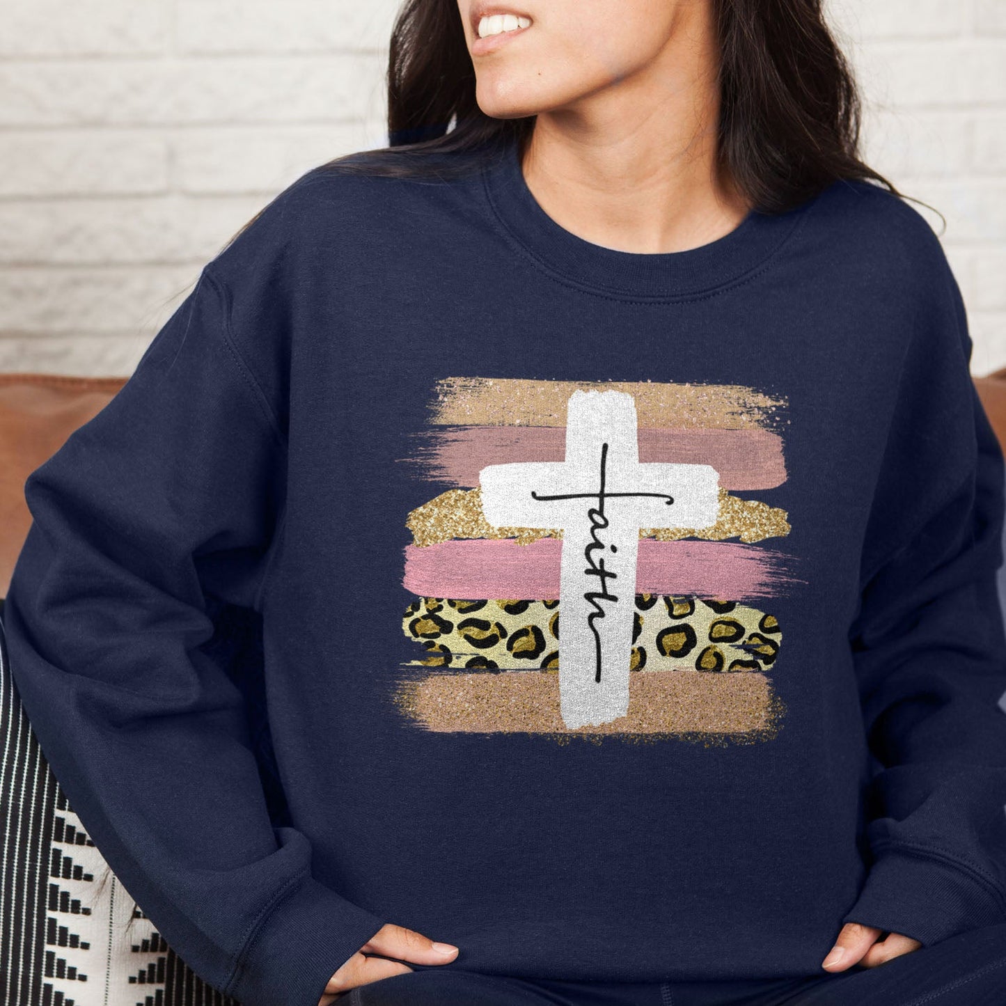 Faith Cross Paint Swipe Sweatshirt