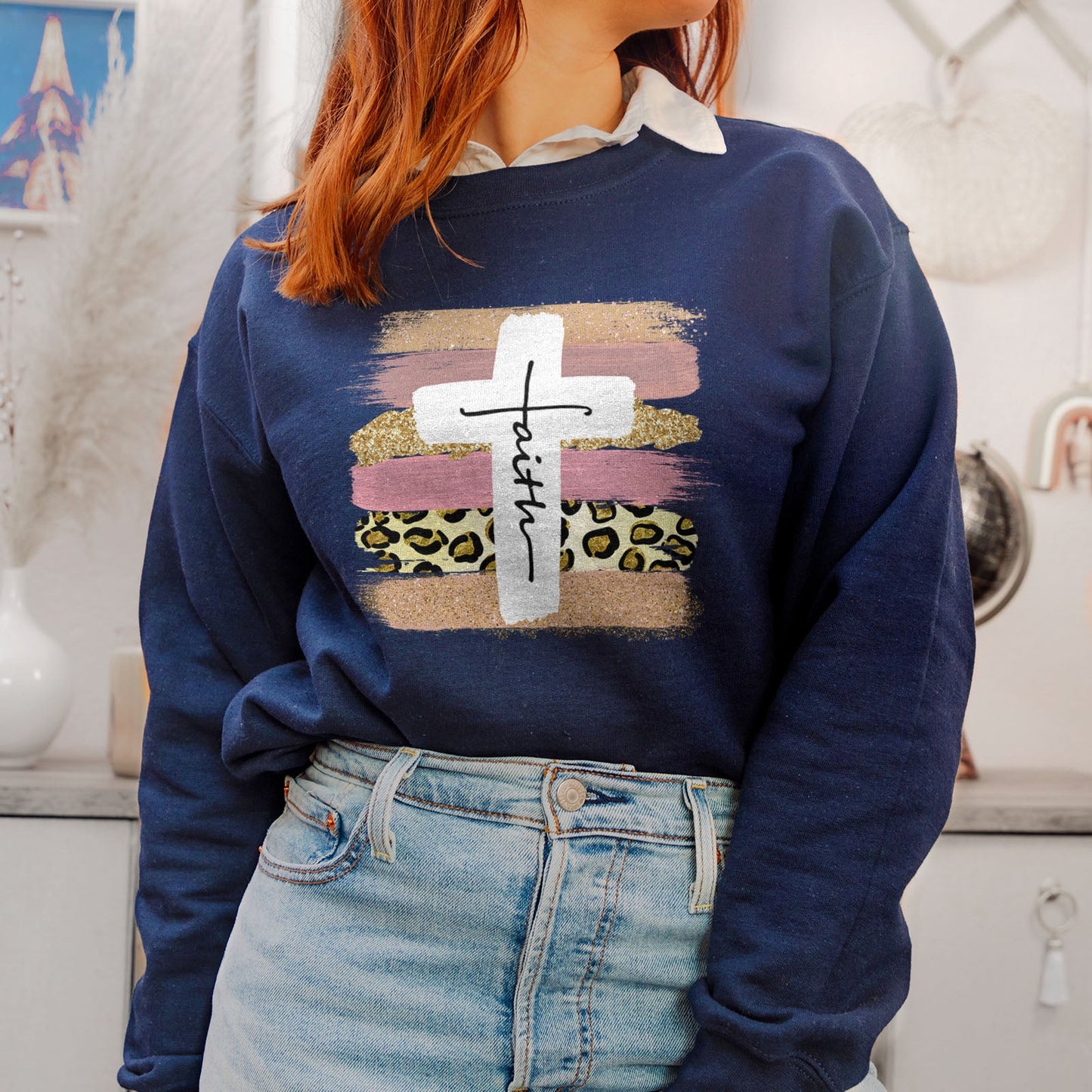 Faith Cross Paint Swipe Sweatshirt