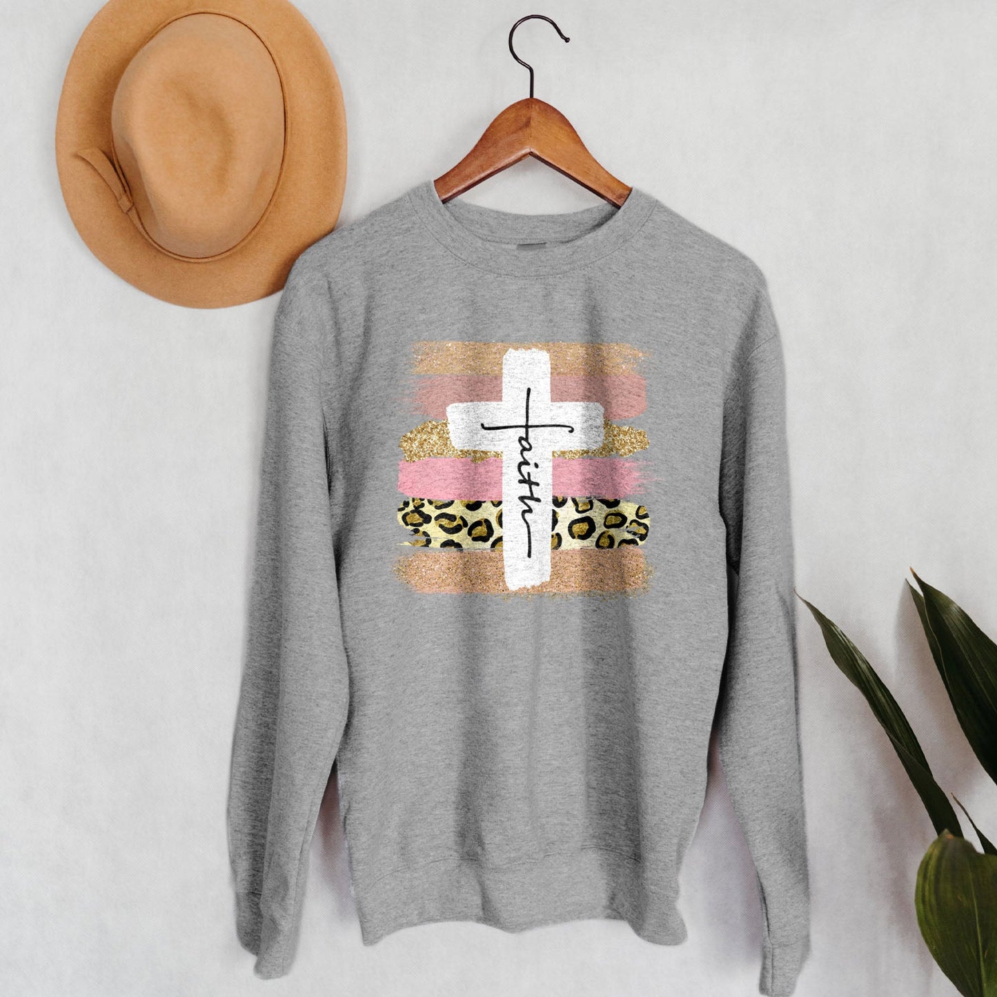 Faith Cross Paint Swipe Sweatshirt