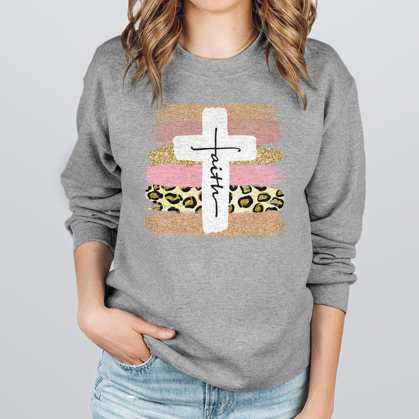 Faith Cross Paint Swipe Sweatshirt