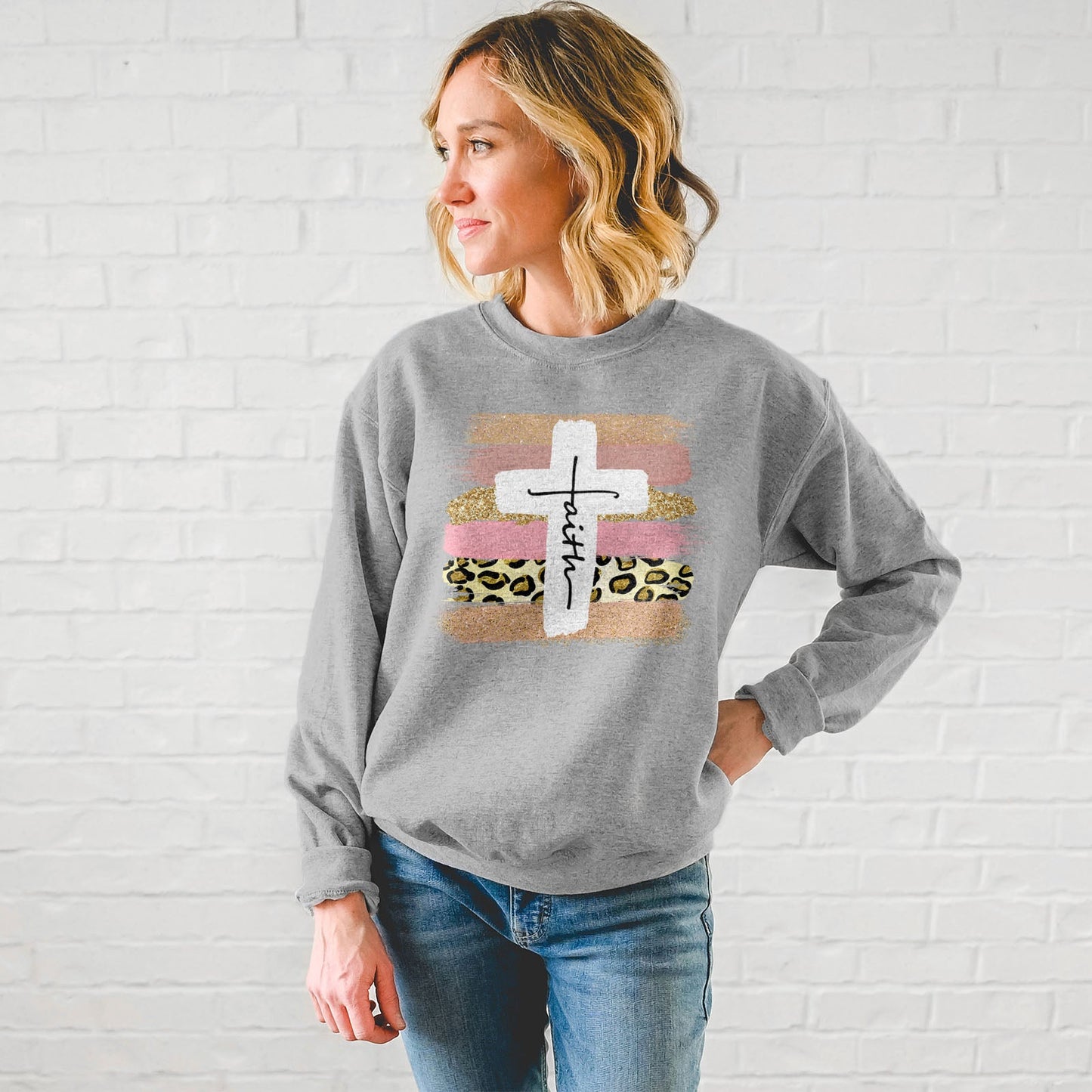 Faith Cross Paint Swipe Sweatshirt