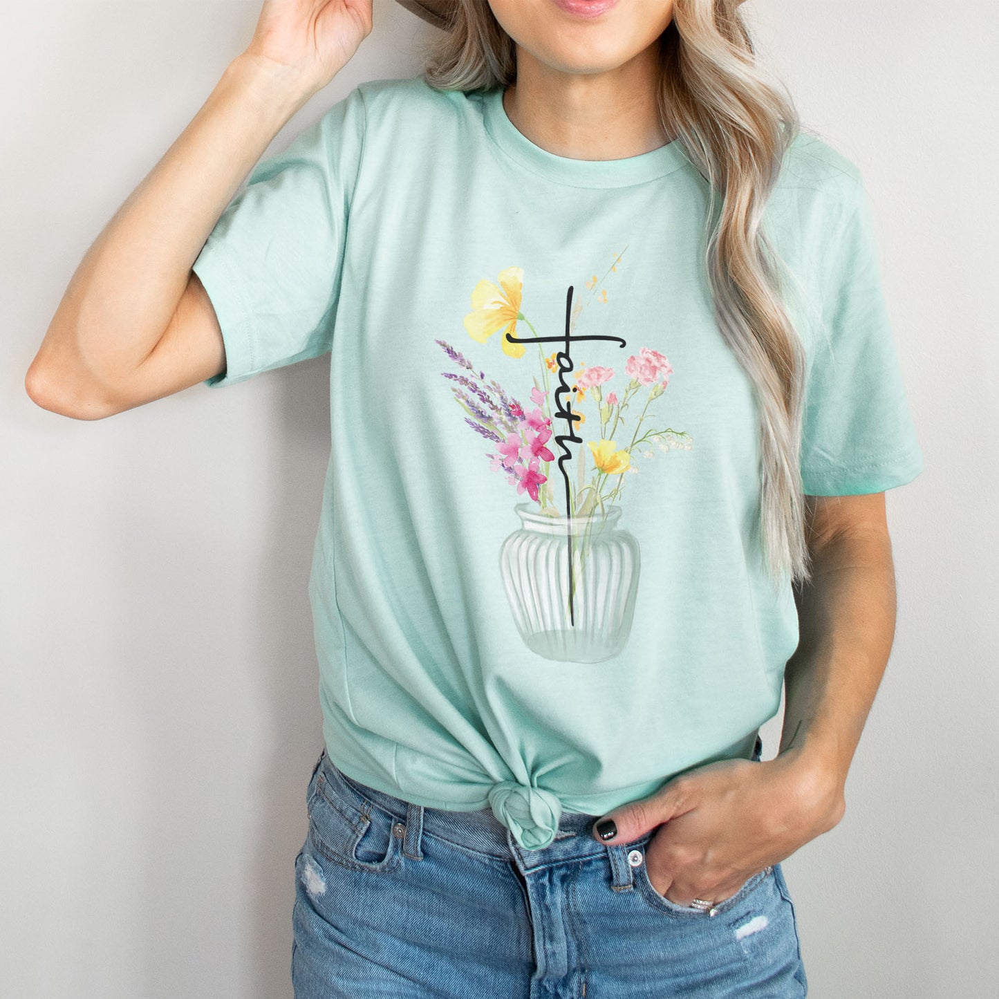 Faith Cross Vase Tee