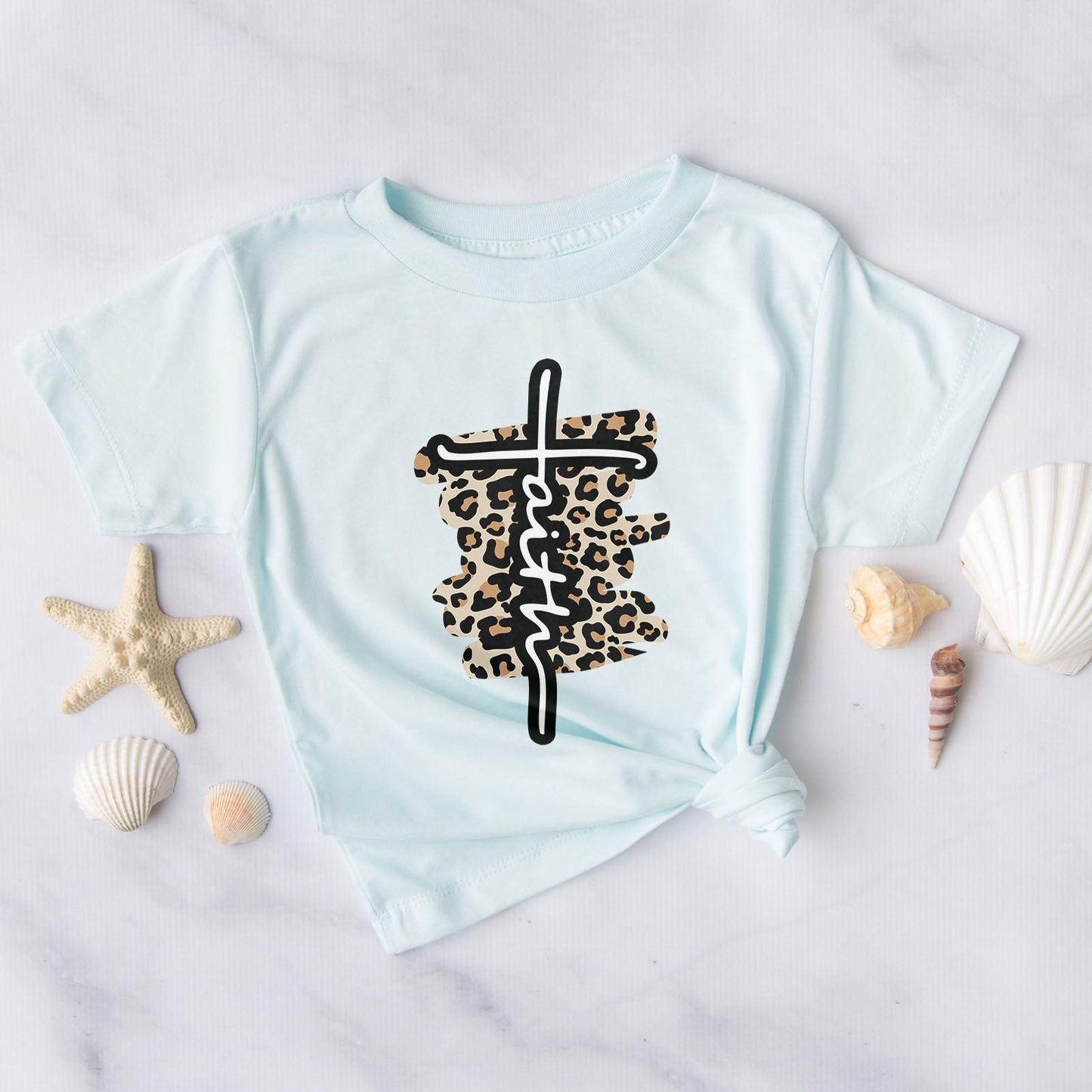 Faith Cross Leopard Tee
