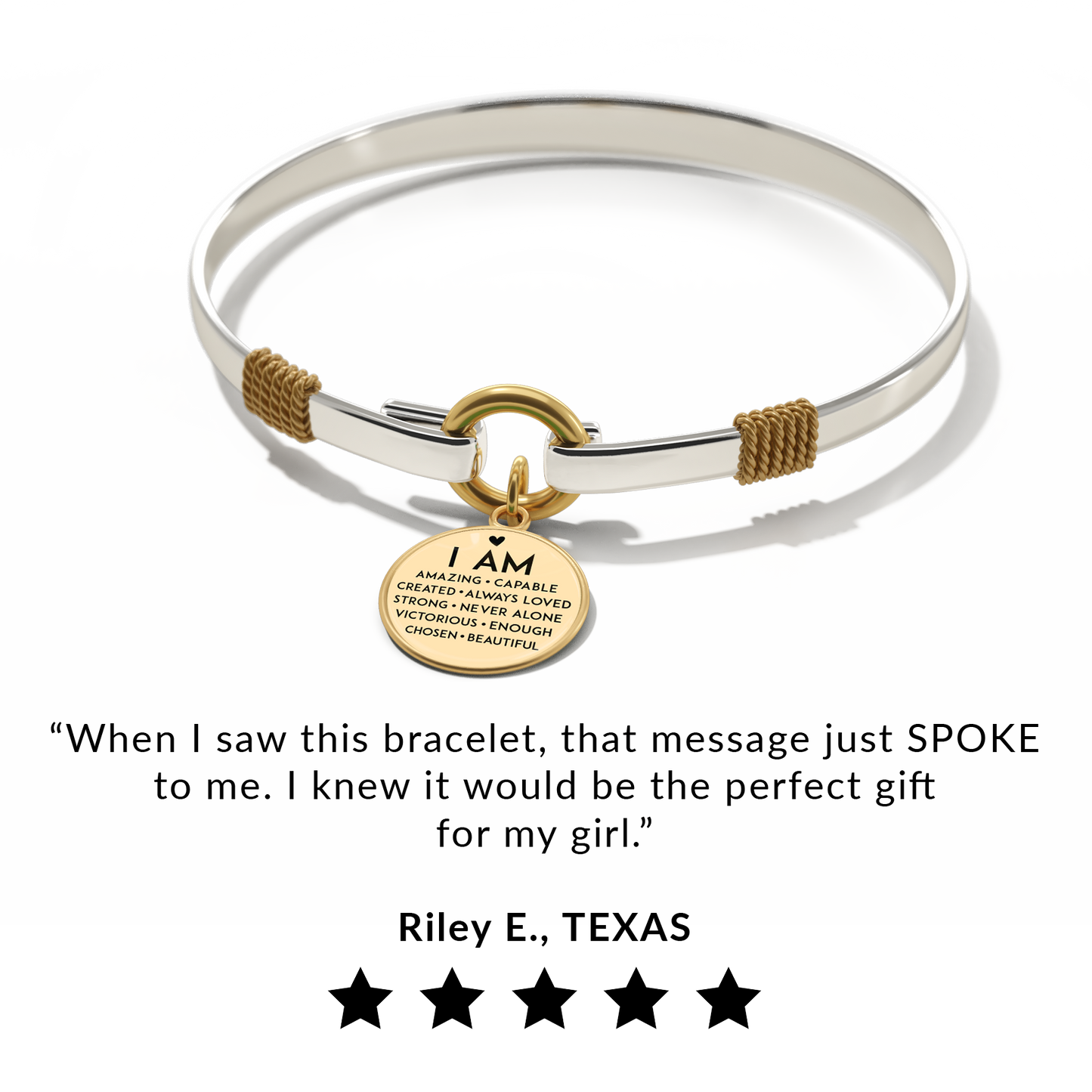 I Am Inspiration Two-Tone Bracelet