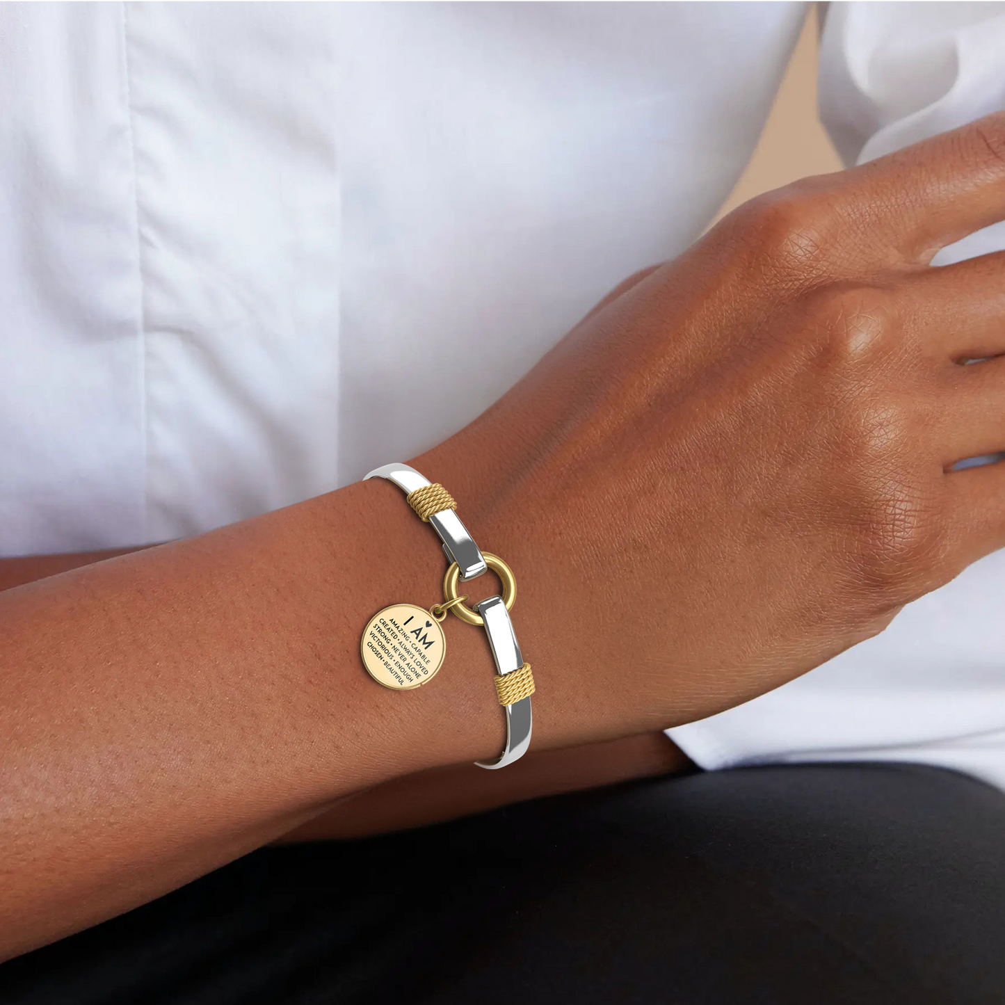 I Am Inspiration Two-Tone Bracelet